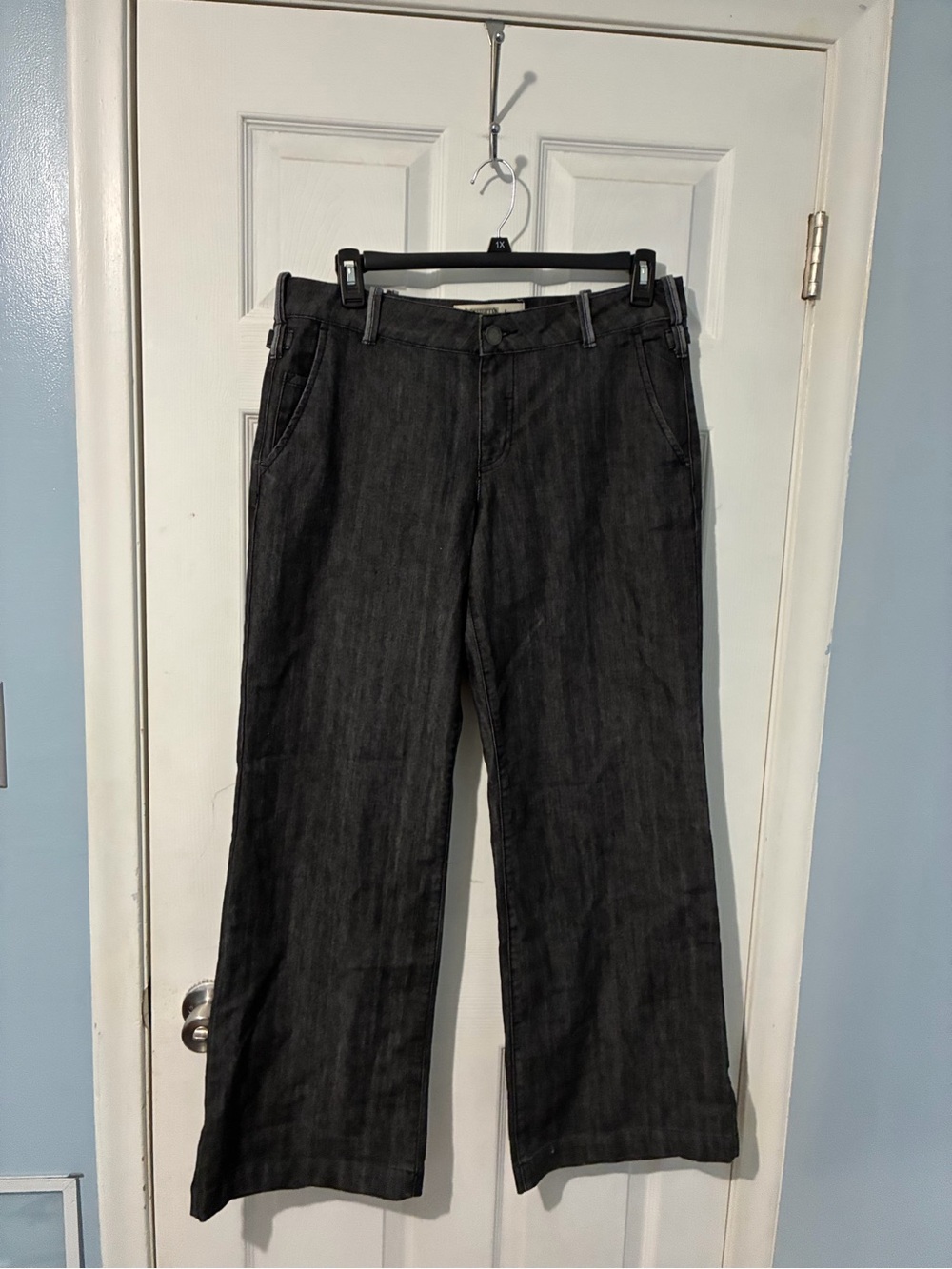 Route 66 Women's Charcoal Black Wide-Leg Jeans